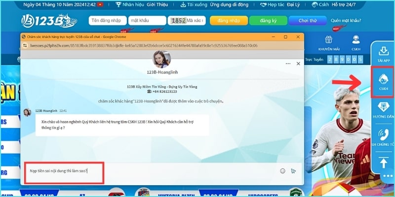 nạp tiền sai nội dung thì làm sao Người chơi nên liên hệ với CSKH của nhà cái để được hỗ trợ